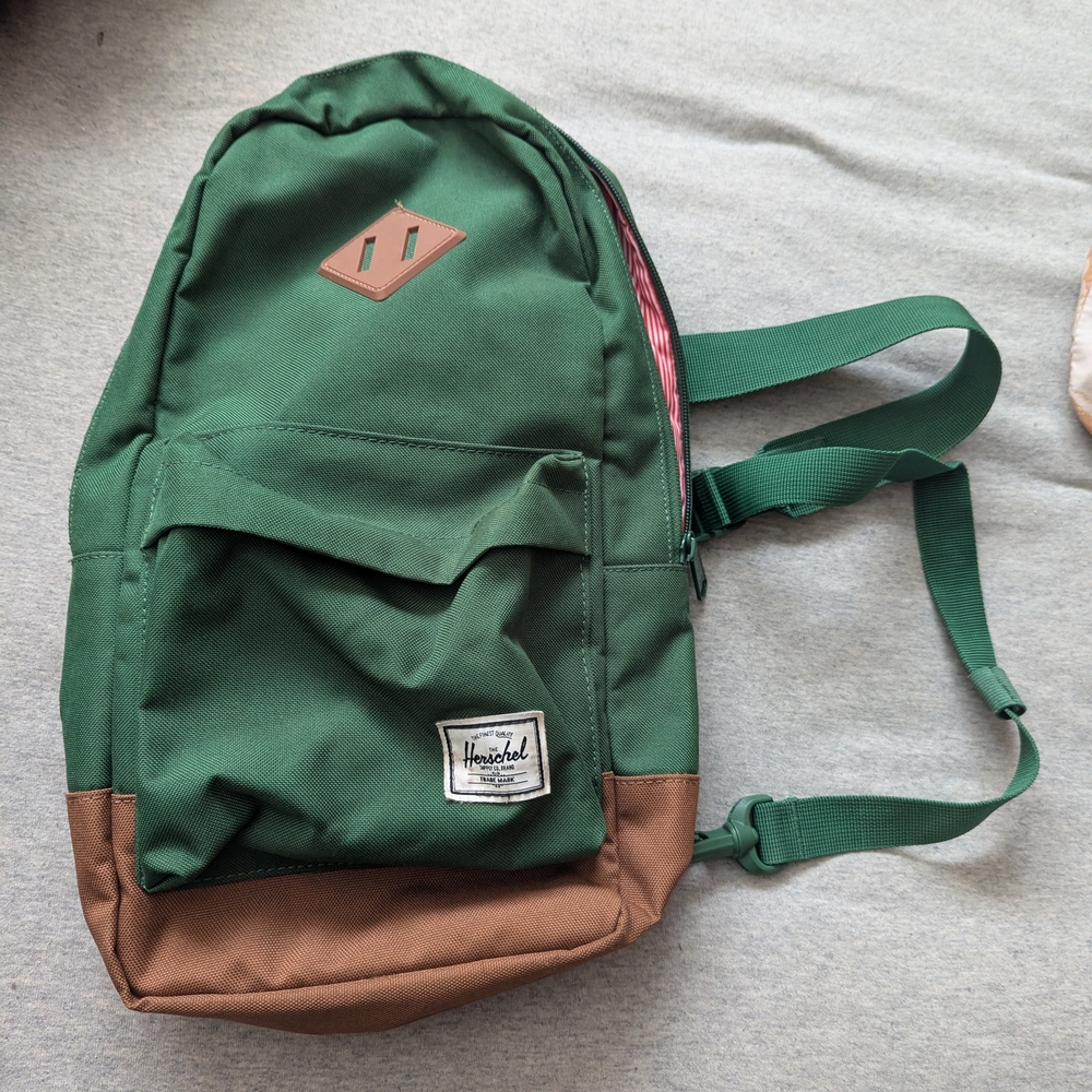 Herschel Supply Company Forest Green and Tan Sling Mini Backpack
